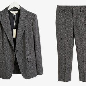 Max Studio Charcoal and White Suit Set